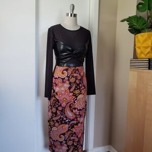 Paisley Midi Dress Size Large NEW!